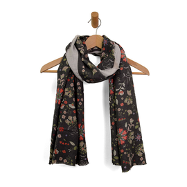 Scarf - Black Whimsical Floral