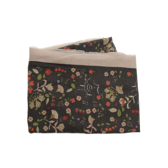 Scarf - Black Whimsical Floral
