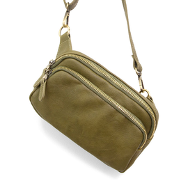 Kylie Double Zip Sling Belt Bag - Olive