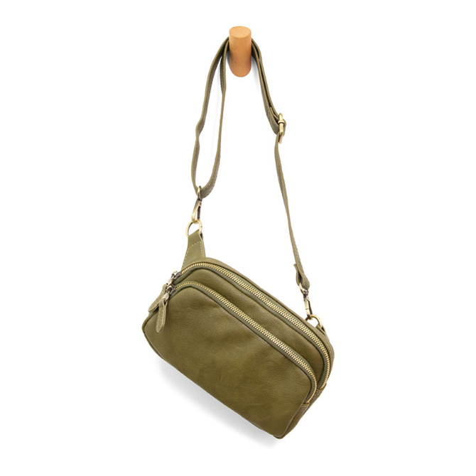 Kylie Double Zip Sling Belt Bag - Olive