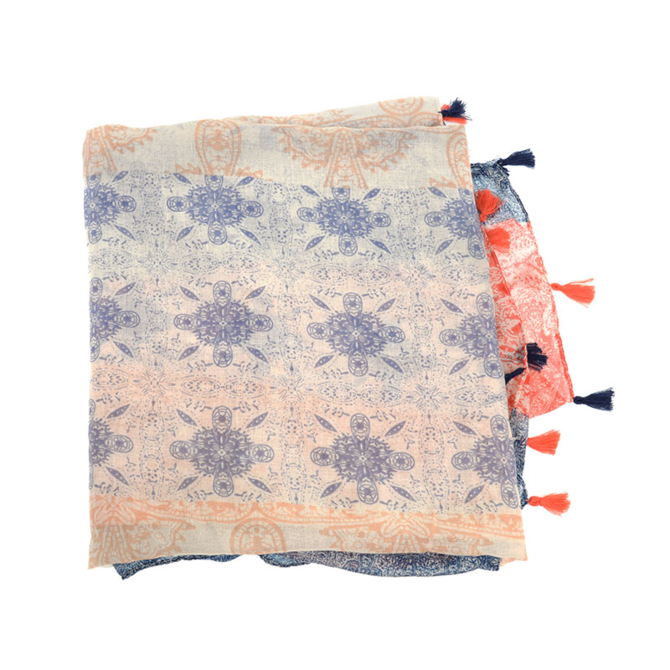 Scarf - Navy/Red Stripe