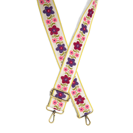 Guitar Strap - White Floral