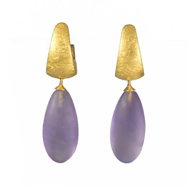 JOYLA Huggie Earrings - Matte Amethyst 24kg