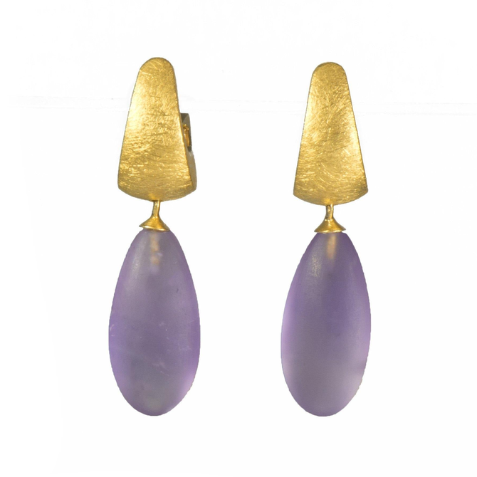 JOYLA Huggie Earrings - Matte Amethyst 24kg
