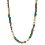 JOYLA Necklace - Vermeil/Labradorite/Chrysocolla/Prehnite
