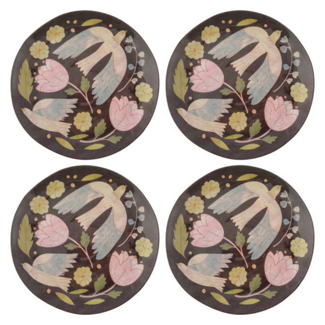 Karma Salad Plate - Melamine Folklore Birds