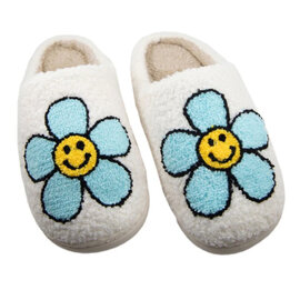 KATYDID COLLECTION SLIPPERS-DAISY HAPPY FACE MINT S/M