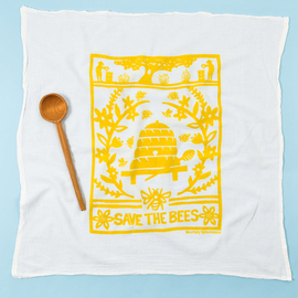 Kei & Molly Textiles Flour Sack Dish Towel - Save The Bees