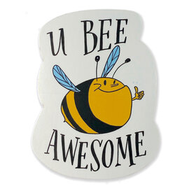 Ladyfingers Letterpress Sticker - U Bee Awesome