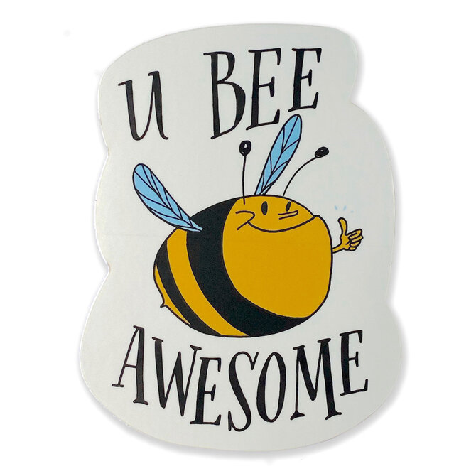 Ladyfingers Letterpress Sticker - U Bee Awesome