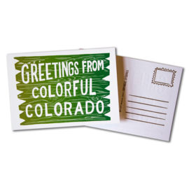 Ladyfingers Letterpress Postcard - Greetings from Colorado