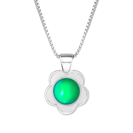 Leightworks Necklace - Tiny Frosted Green Flower