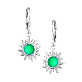 Leightworks Earrings - Tiny Frosted Green Sun