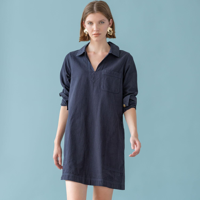 Lilla P Dress - Split Neck w/ Collar