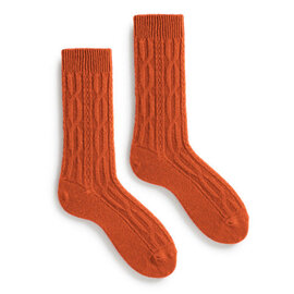 lisa b. Crew Sock - Cable Wool Cashmere