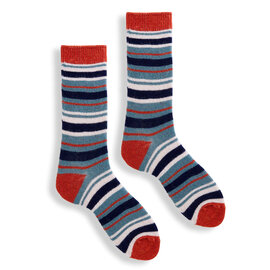 lisa b. Crew Sock - Multi Stripe Wool Cashmere