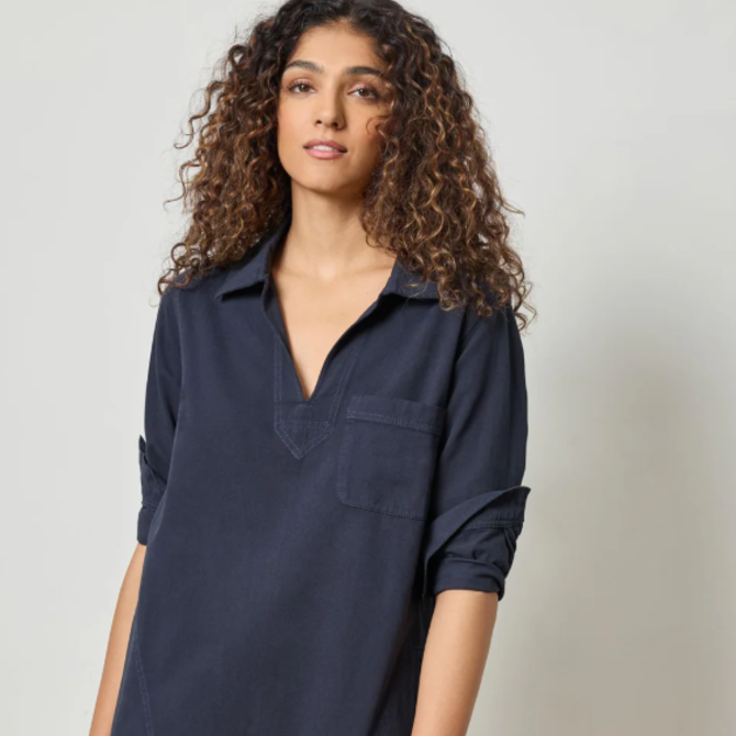 Lilla P Dress - Split Neck w/ Collar