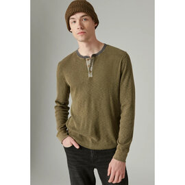 Lucky Brand Men's Henley - Acid Wash Thermal