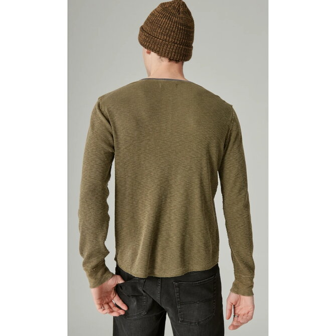 Lucky Brand Men's Henley - Acid Wash Thermal