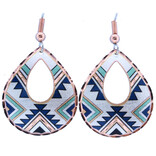 LYNN BEAN GALLERY Earring - Southwest Design Teal/Black/Gold Teardrop LYNN BEAN GALLERY Earring - Southwest Design Teal/Black/Gold Teardrop