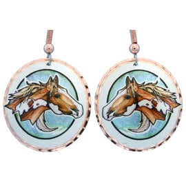LYNN BEAN GALLERY Earring - Sorrel Paint Horse