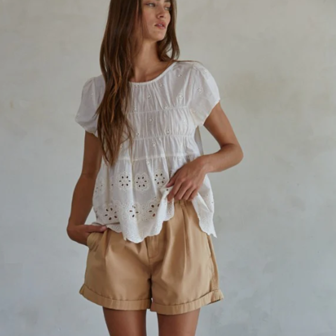 By Together Top - Rafael Eyelet Woven