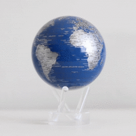 Mova Int'l Turtletech Des Globe - 4.5" Blue/Silver