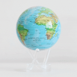 Mova Int'l Turtletech Des Globe - 4.5" Relief Map Blue
