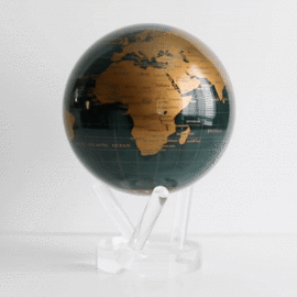 Mova Int'l Turtletech Des Globe - 6" Gold/Green Ocean