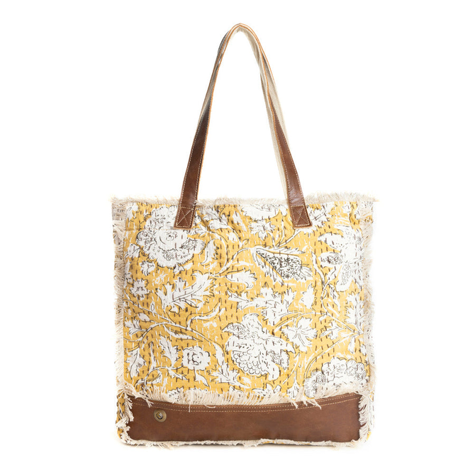 MYRA BAGS Tote Bag - Golden Prairie Leaf