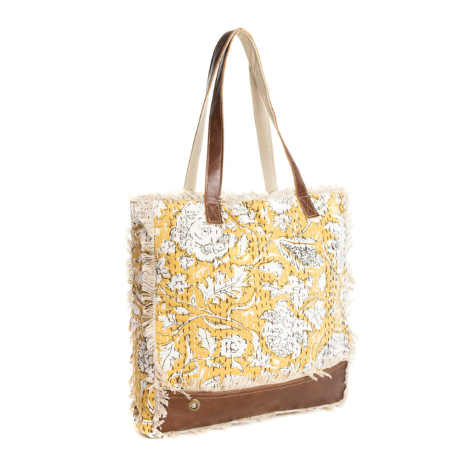 MYRA BAGS Tote Bag - Golden Prairie Leaf