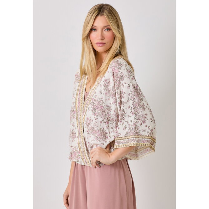 MYSTREE Kimono Top - Broder Print