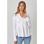 MYSTREE Top - Vintage White Peplum