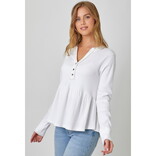 MYSTREE Top - Vintage White Peplum