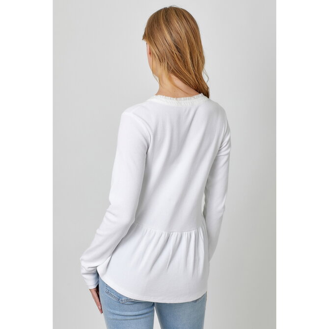MYSTREE Top - Vintage White Peplum
