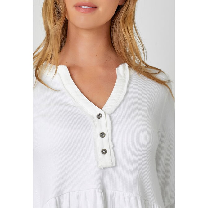 MYSTREE Top - Vintage White Peplum