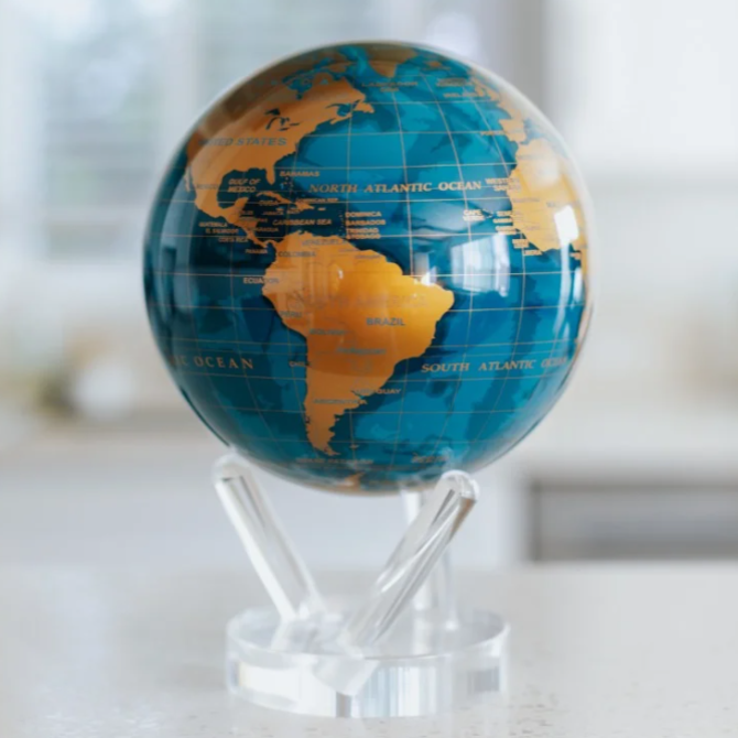 Mova Int'l Turtletech Des Globe - 6" Gold Terrestrial/Dark Blue Oceans