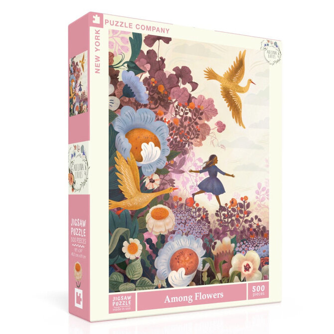 NEW YORK PUZZLE CO 500 Piece Puzzle - Among Flowers