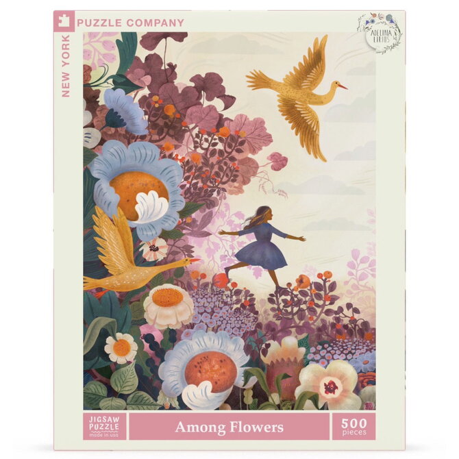 NEW YORK PUZZLE CO 500 Piece Puzzle - Among Flowers