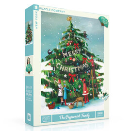 NEW YORK PUZZLE CO 1000 Piece Puzzle - Peppermint Family