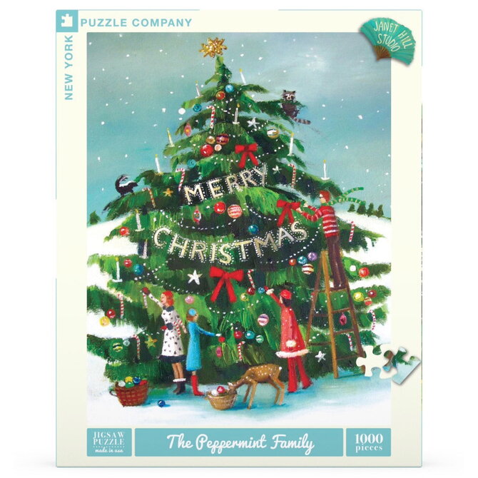 NEW YORK PUZZLE CO 1000 Piece Puzzle - Peppermint Family