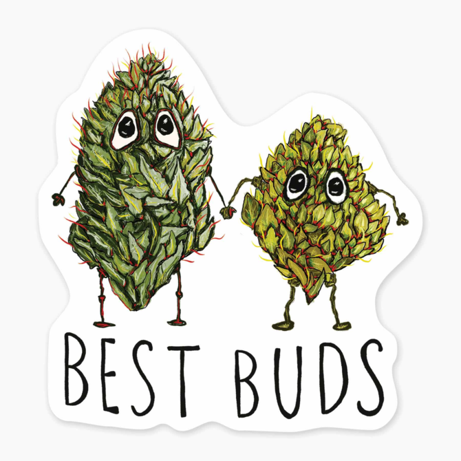 Nice Enough Stickers Mini Sticker - Best Buds