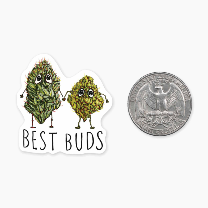 Nice Enough Stickers Mini Sticker - Best Buds