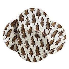 Noteworthy Paper & Press Coaster Set - Pine Trees