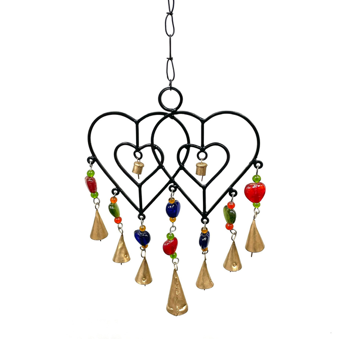Paykoc Imports,inc. Chime - Double Heart w/ Bells