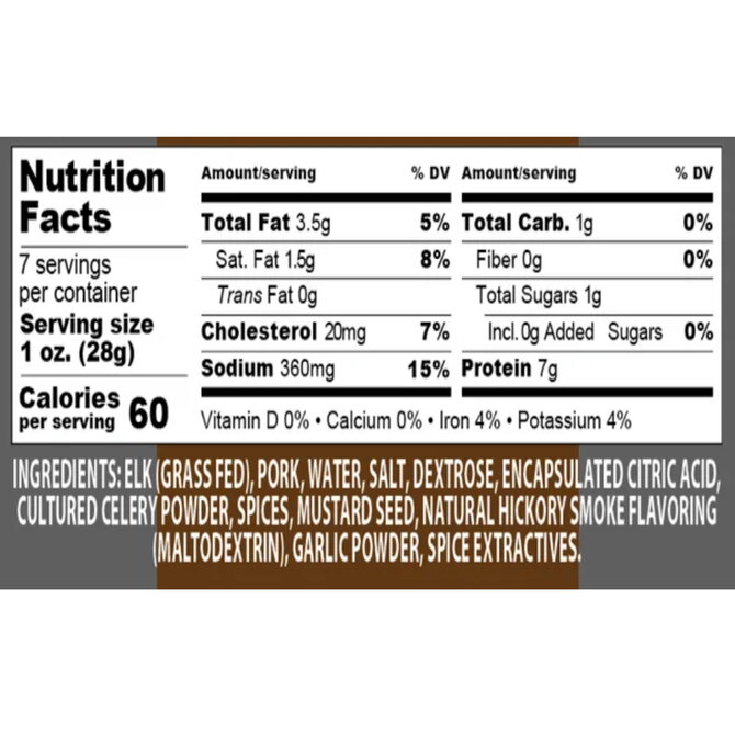 Pearson Ranch Summer Sausage - Elk 7oz
