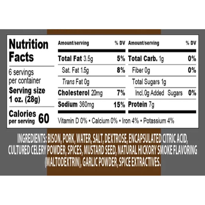 Pearson Ranch Summer Sausage - Buffalo 7oz
