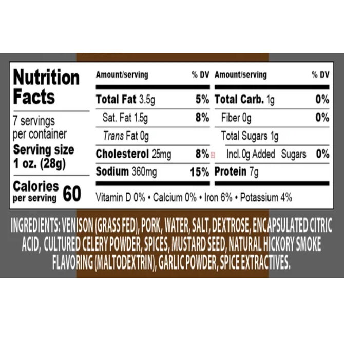 Pearson Ranch Summer Sausage - Venison 7oz