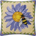 Peking Handicraft Pillow - Beehavin' Purple Sunflower