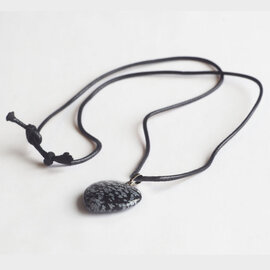 PETER WRIGHT Necklace - Snowflake Obsidian Heart